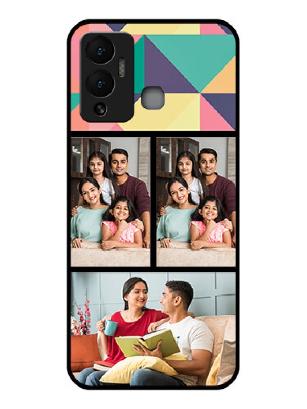Custom Infinix Hot 12 Play Custom Glass Phone Case - Bulk Pic Upload Design