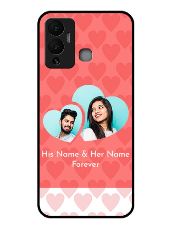 Custom Infinix Hot 12 Play Personalized Glass Phone Case - Couple Pic Upload Design