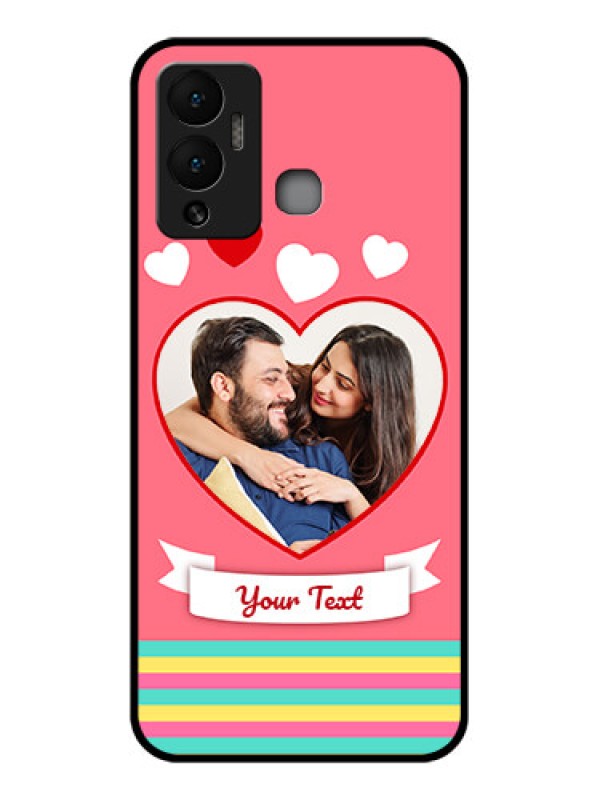 Custom Infinix Hot 12 Play Photo Printing on Glass Case - Love Doodle Design
