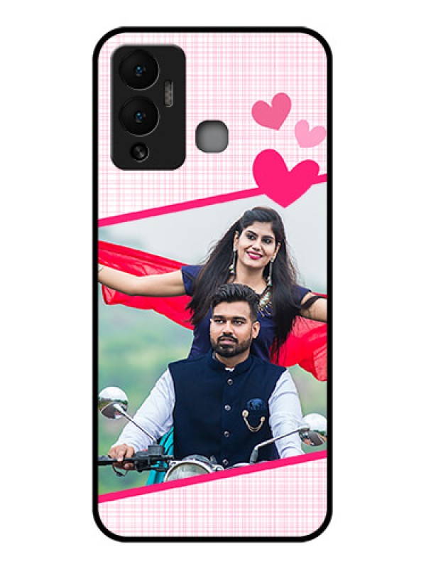 Custom Infinix Hot 12 Play Custom Glass Phone Case - Love Shape Heart Design