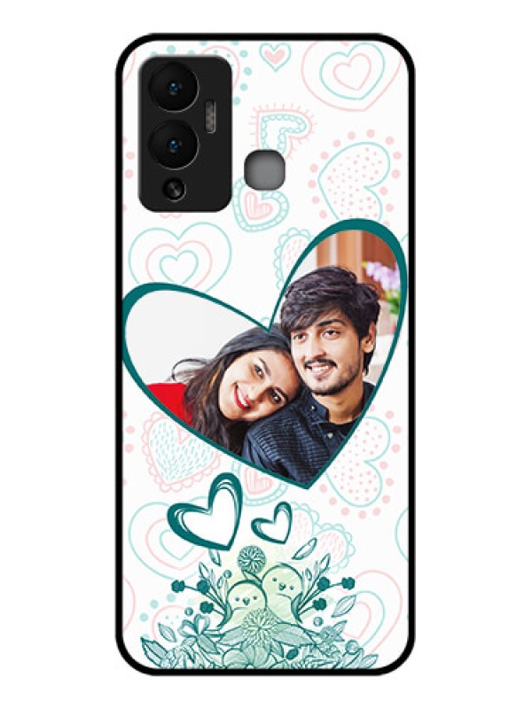 Custom Infinix Hot 12 Play Photo Printing on Glass Case - Premium Couple Design