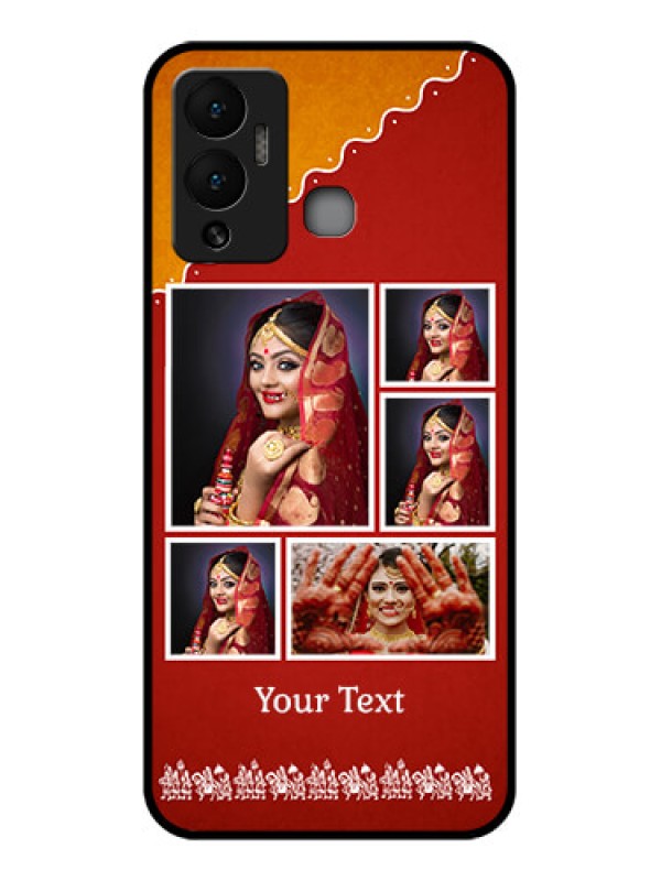 Custom Infinix Hot 12 Play Personalized Glass Phone Case - Wedding Pic Upload Design