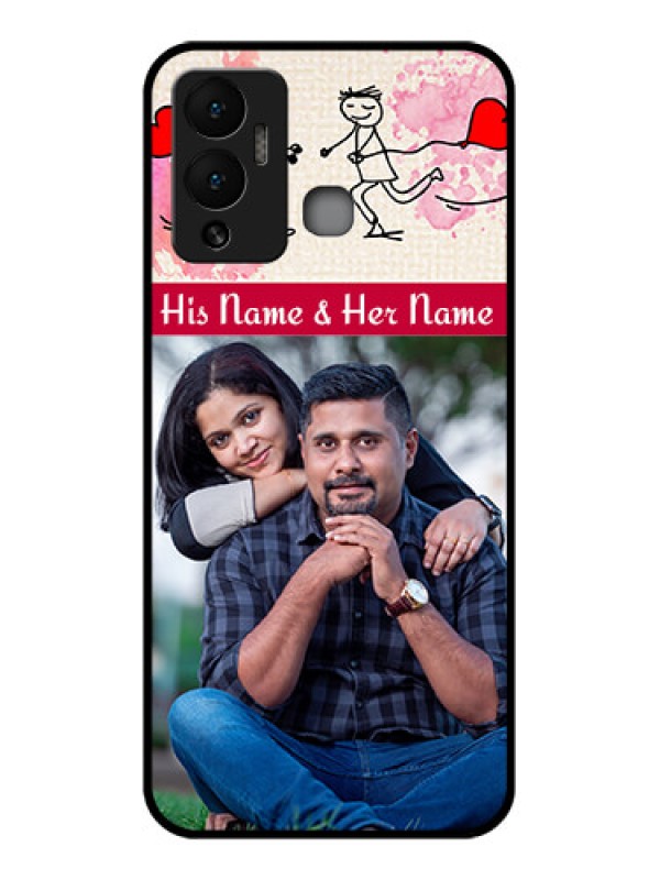 Custom Infinix Hot 12 Play Photo Printing on Glass Case - You and Me Case Design