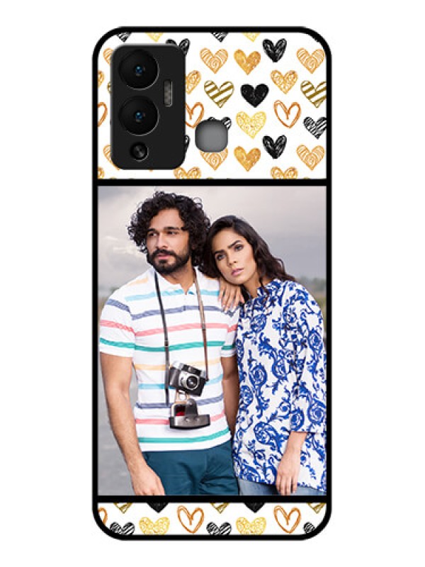 Custom Infinix Hot 12 Play Photo Printing on Glass Case - Love Symbol Design