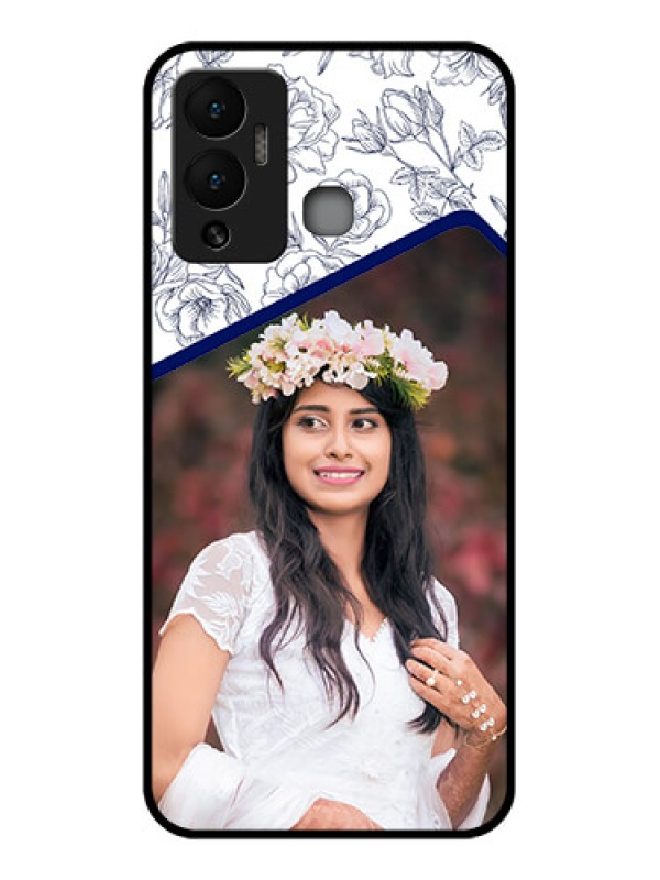 Custom Infinix Hot 12 Play Personalized Glass Phone Case - Premium Floral Design