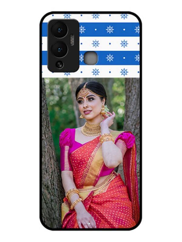 Custom Infinix Hot 12 Play Photo Printing on Glass Case - Snow Pattern Design