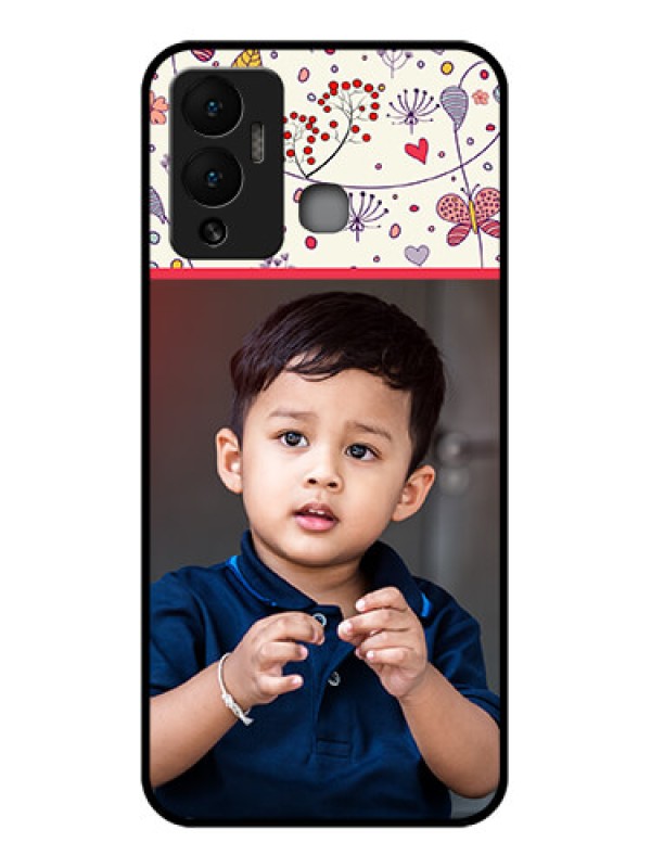 Custom Infinix Hot 12 Play Custom Glass Mobile Case - Premium Floral Design