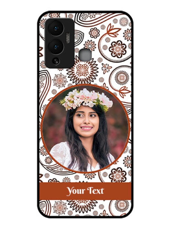 Custom Infinix Hot 12 Play Custom Glass Mobile Case - Abstract Flower Design