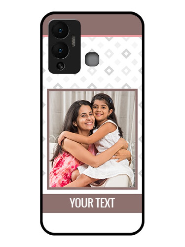 Custom Infinix Hot 12 Play Photo Printing on Glass Case - Simple Diamond Design