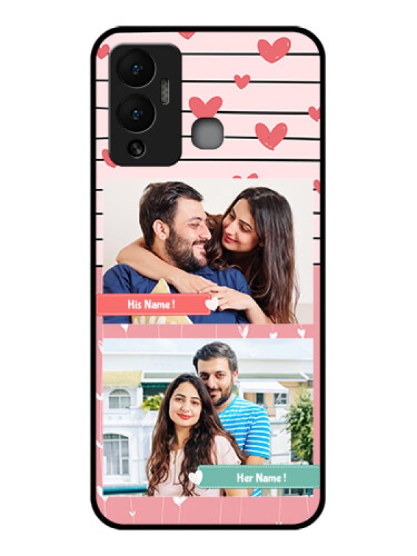 Custom Infinix Hot 12 Play Custom Glass Mobile Case - Photo with Heart Design