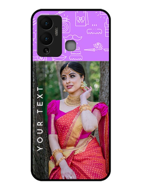 Custom Infinix Hot 12 Play Custom Glass Mobile Case - Birthday Icons Design