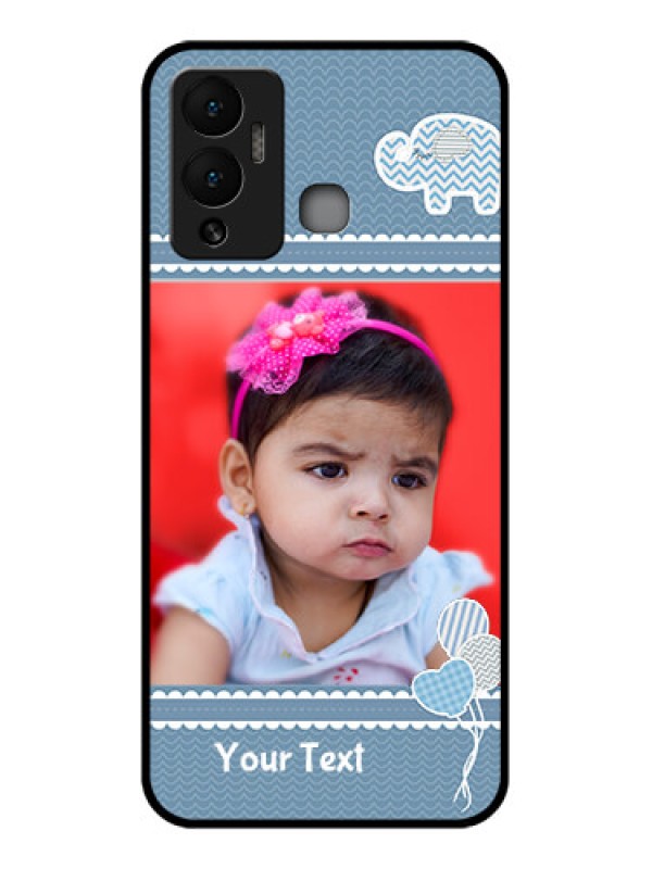 Custom Infinix Hot 12 Play Photo Printing on Glass Case - with Kids Pattern Design