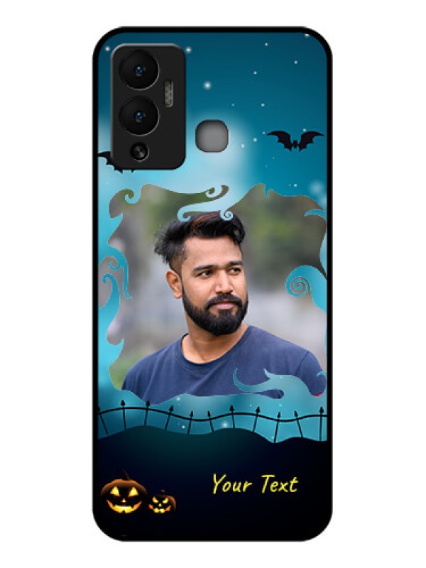Custom Infinix Hot 12 Play Custom Glass Phone Case - Halloween frame design