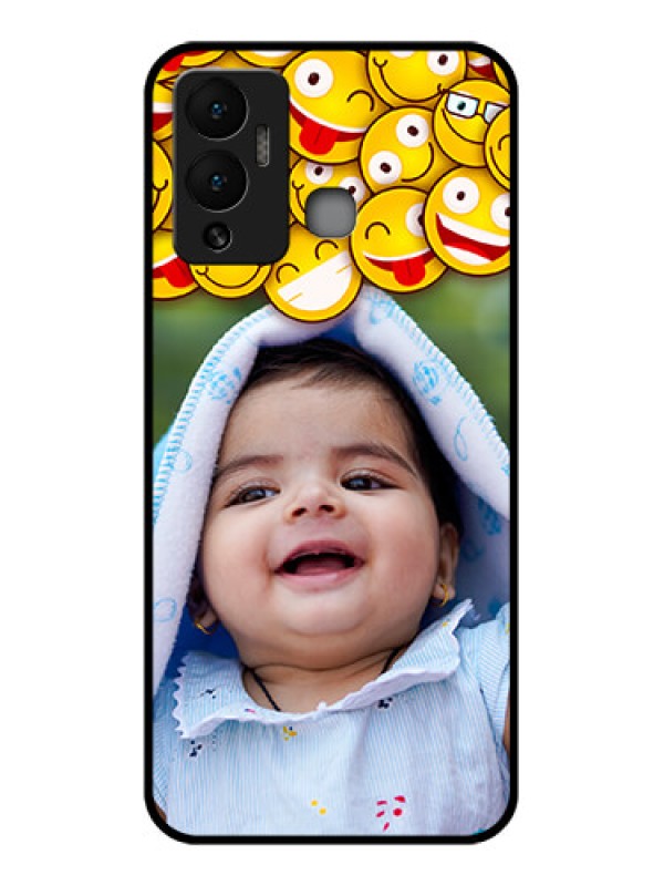 Custom Infinix Hot 12 Play Custom Glass Mobile Case - with Smiley Emoji Design