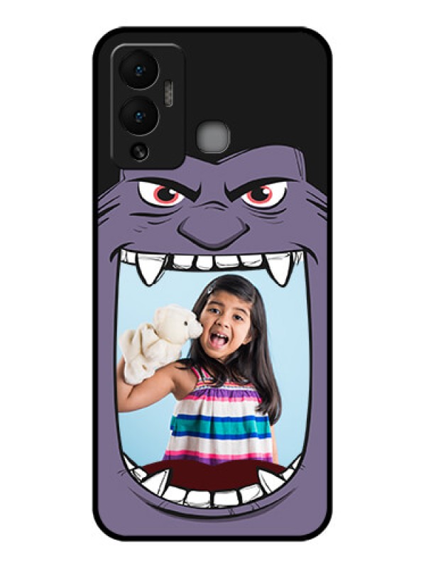 Custom Infinix Hot 12 Play Custom Glass Phone Case - Angry Monster Design