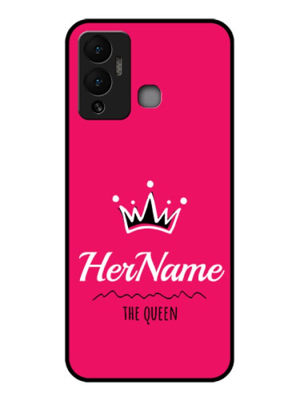 Custom Infinix Hot 12 Play Glass Phone Case Queen with Name