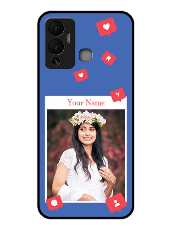 Custom Infinix Hot 12 Play Custom Glass Phone Case - Like Share And Comment Design