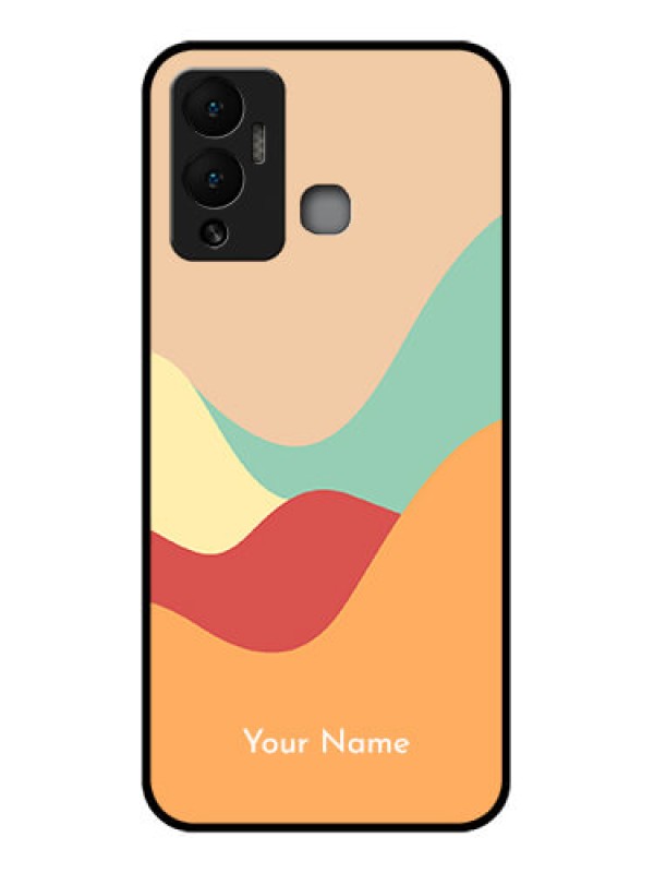 Custom Infinix Hot 12 Play Personalized Glass Phone Case - Ocean Waves Multi-colour Design
