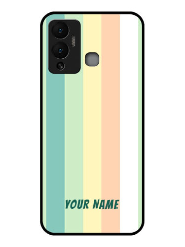Custom Infinix Hot 12 Play Photo Printing on Glass Case - Multi-colour Stripes Design