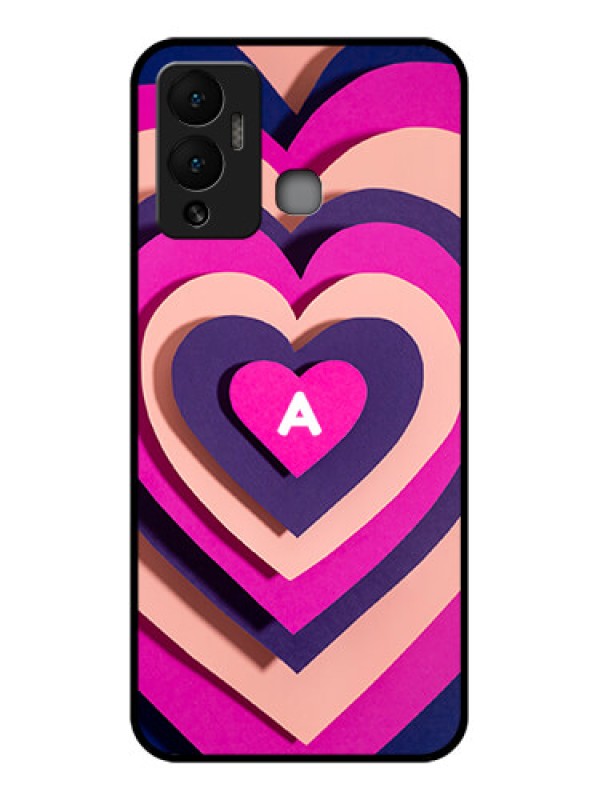 Custom Infinix Hot 12 Play Custom Glass Mobile Case - Cute Heart Pattern Design
