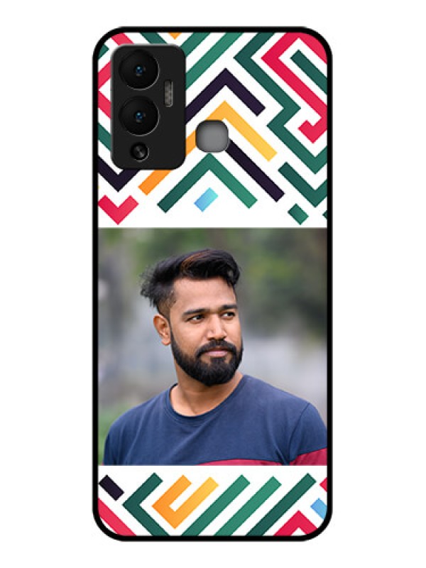 Custom Infinix Hot 12 Play Personalized Glass Phone Case - Colorful Maze Pattern Design