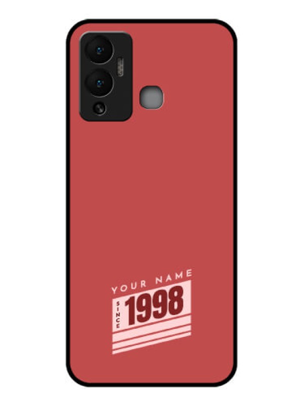 Custom Infinix Hot 12 Play Custom Glass Phone Case - Red custom year of birth Design