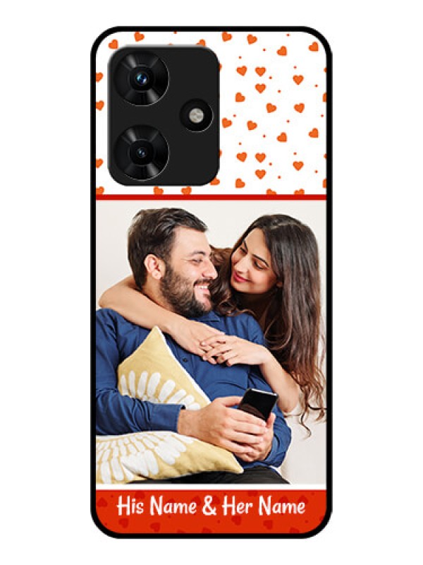 Custom Infinix Hot 30i Custom Glass Phone Case - Orange Love Symbol Design