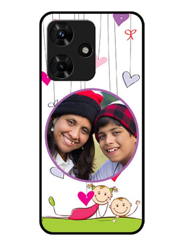 Custom Infinix Hot 30i Photo Printing on Glass Case - Cute Kids Phone Case Design