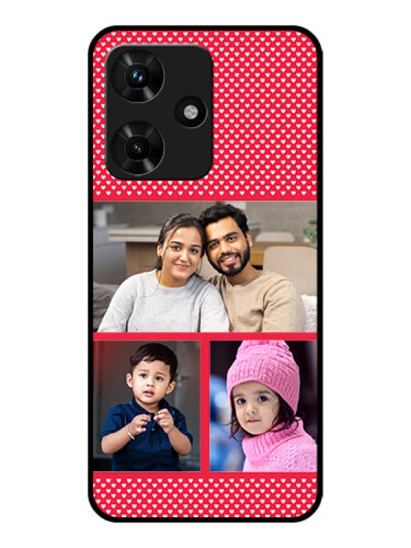 Custom Infinix Hot 30i Personalized Glass Phone Case - Bulk Pic Upload Design
