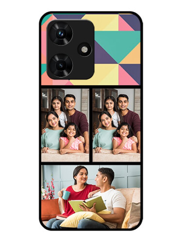 Custom Infinix Hot 30i Custom Glass Phone Case - Bulk Pic Upload Design