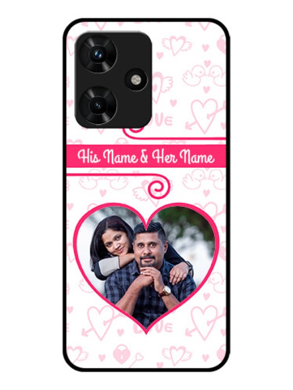 Custom Infinix Hot 30i Personalized Glass Phone Case - Heart Shape Love Design
