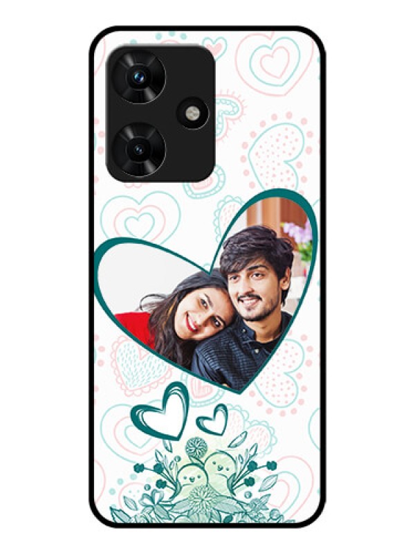 Custom Infinix Hot 30i Photo Printing on Glass Case - Premium Couple Design