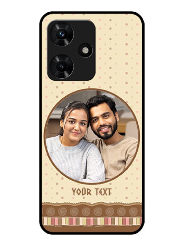 Custom Infinix Hot 30i Custom Glass Mobile Case - Brown Dotted Mobile Case Design