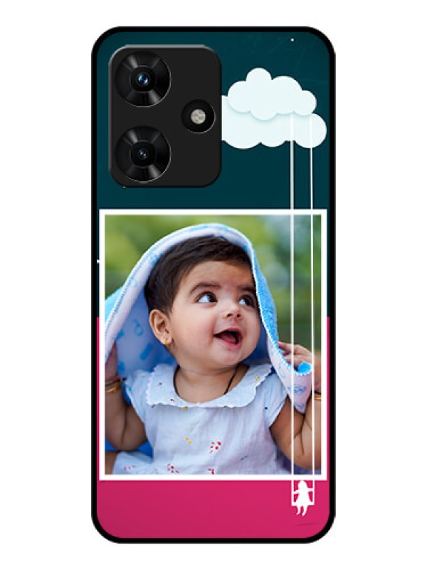 Custom Infinix Hot 30i Custom Glass Phone Case - Cute Girl with Cloud Design