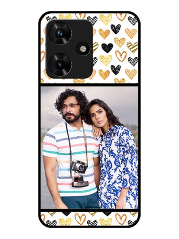 Custom Infinix Hot 30i Photo Printing on Glass Case - Love Symbol Design