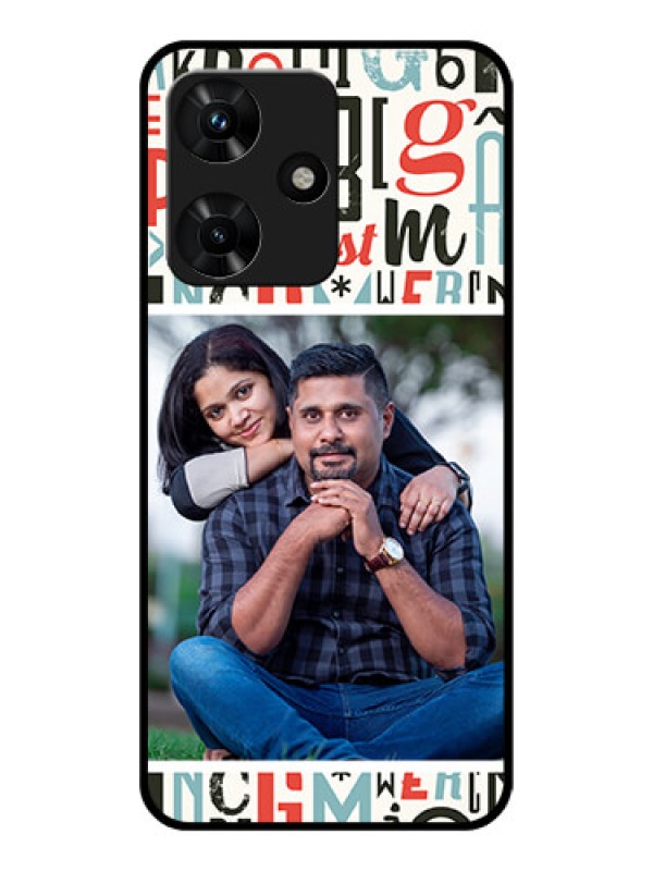 Custom Infinix Hot 30i Personalized Glass Phone Case - Alphabet Design