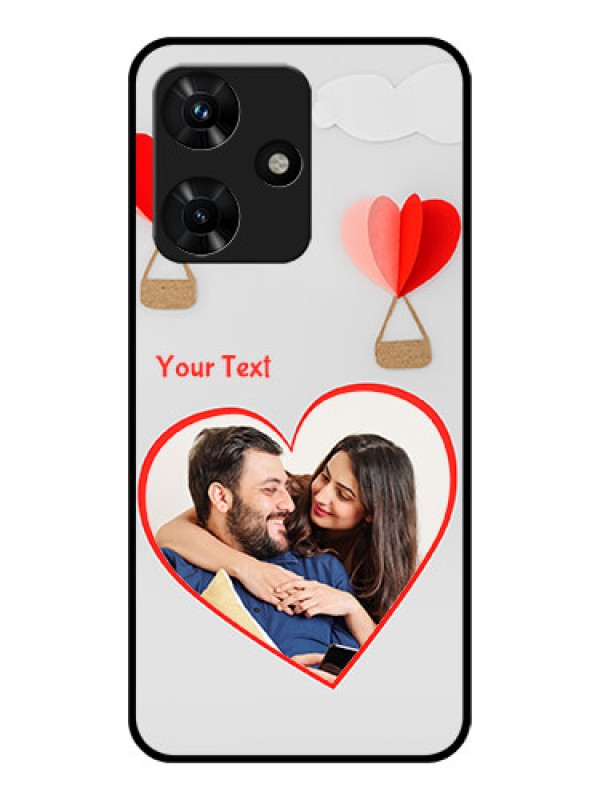 Custom Infinix Hot 30i Custom Glass Mobile Case - Parachute Love Design