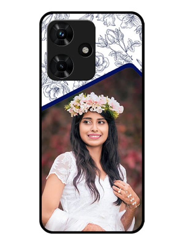 Custom Infinix Hot 30i Personalized Glass Phone Case - Premium Floral Design