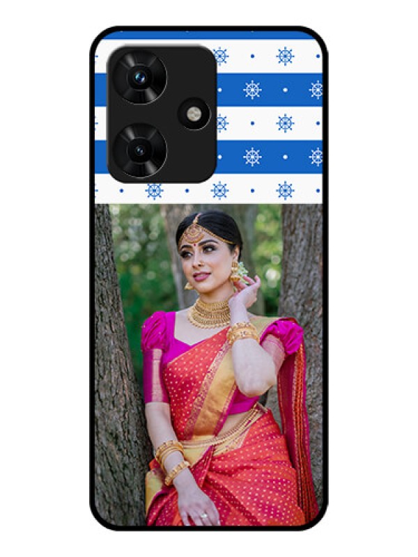 Custom Infinix Hot 30i Photo Printing on Glass Case - Snow Pattern Design