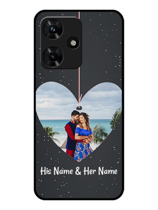 Custom Infinix Hot 30i Custom Glass Phone Case - Hanging Heart Design