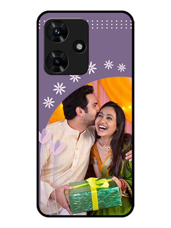 Custom Infinix Hot 30i Custom Glass Mobile Case - Lavender flowers design