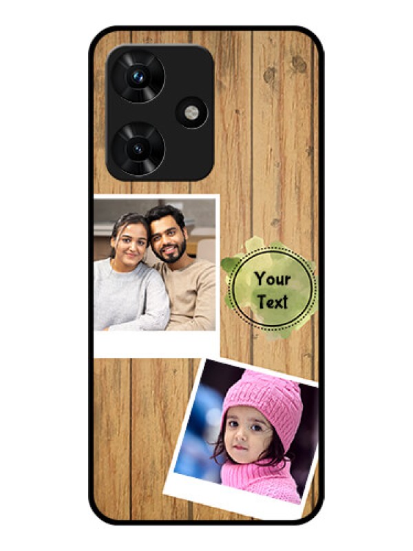 Custom Infinix Hot 30i Custom Glass Phone Case - Wooden Texture Design
