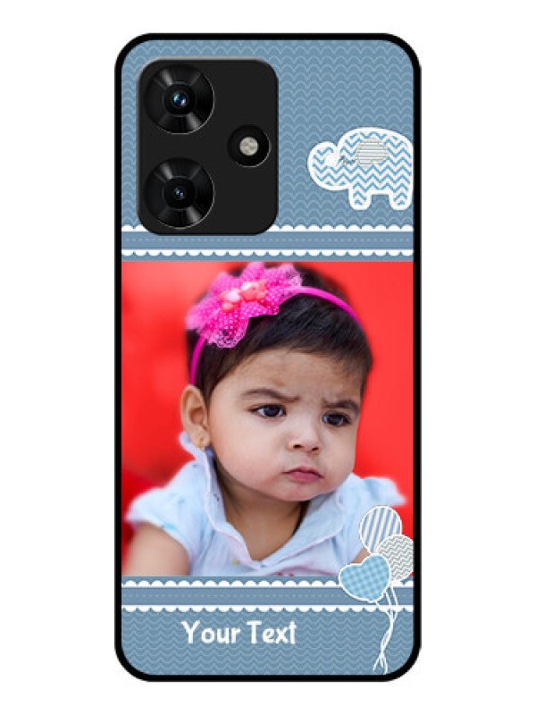 Custom Infinix Hot 30i Photo Printing on Glass Case - with Kids Pattern Design