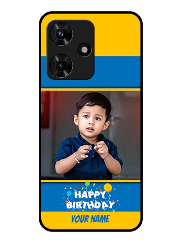 Custom Infinix Hot 30i Custom Glass Mobile Case - Birthday Wishes Design