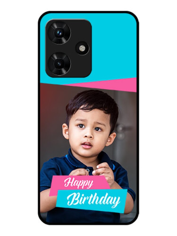 Custom Infinix Hot 30i Personalized Glass Phone Case - Image Holder with 2 Color Design