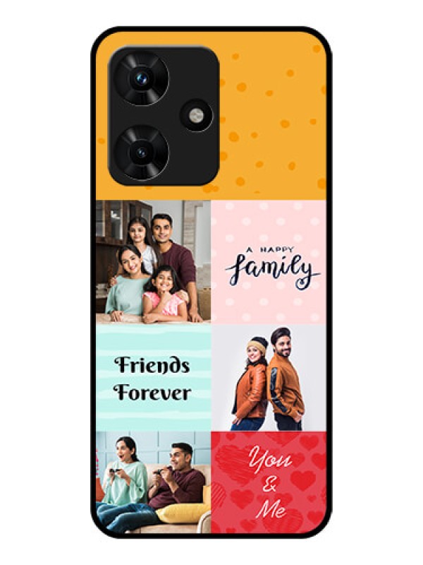 Custom Infinix Hot 30i Personalized Glass Phone Case - Images with Quotes Design