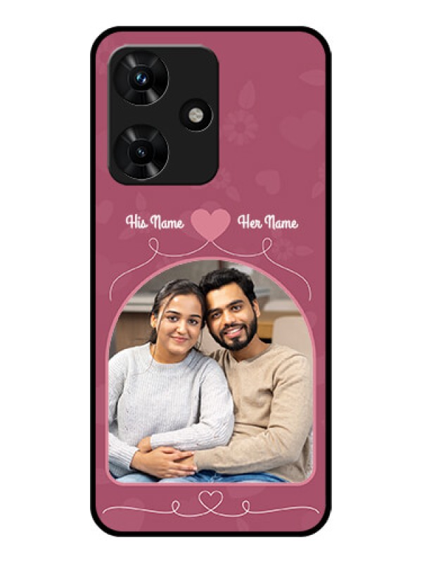 Custom Infinix Hot 30i Photo Printing on Glass Case - Love Floral Design