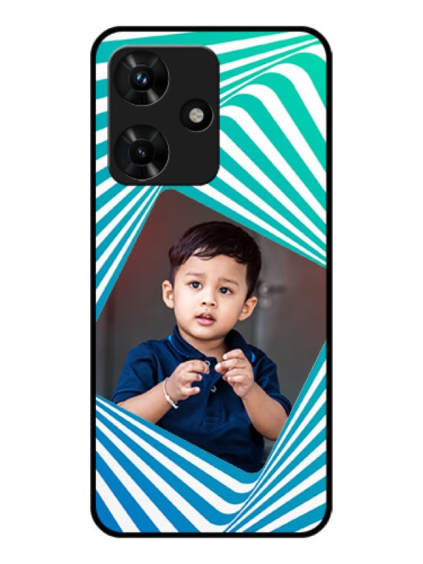 Custom Infinix Hot 30i Personalized Glass Phone Case - Abstract Spiral Design