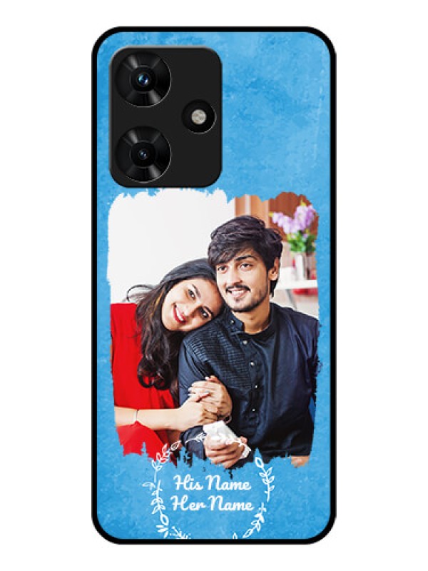 Custom Infinix Hot 30I Custom Glass Phone Case - Blue Color Vintage Design