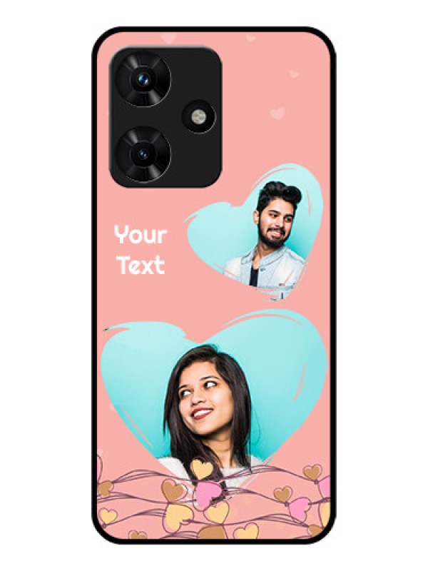 Custom Infinix Hot 30i Custom Glass Mobile Case - Love Doodle Design